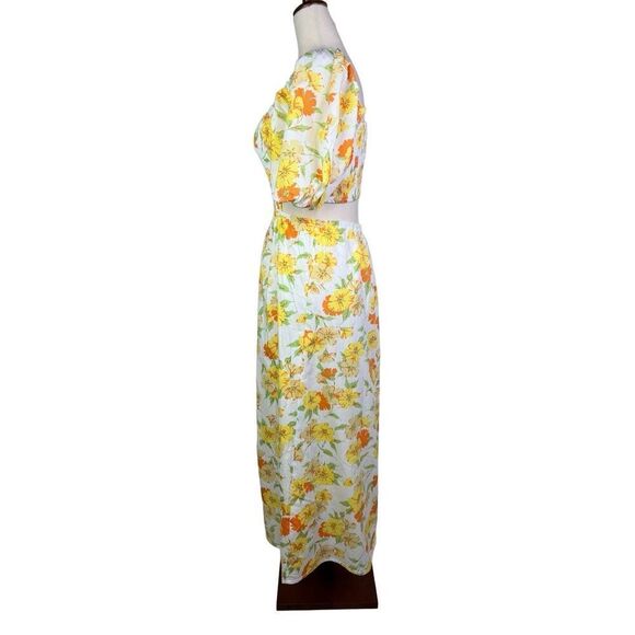 Faithfull the brand dress women’s size 4 Loucetta white yellow orange floral new - Picture 5 of 14